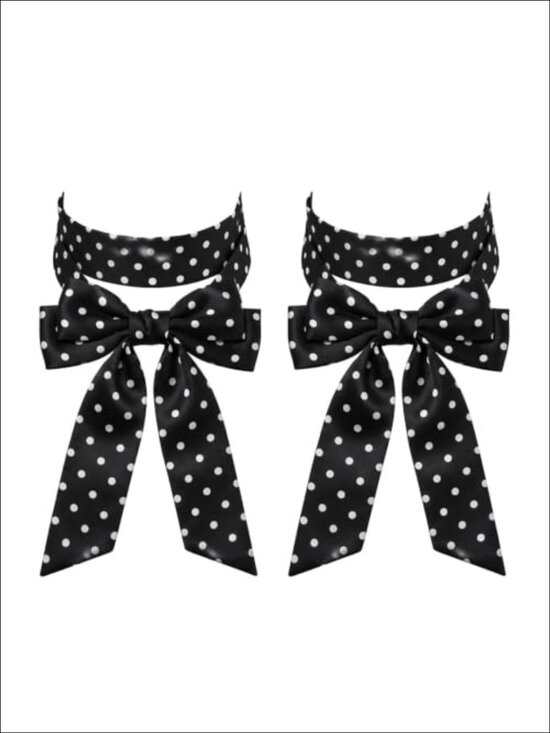Accessories - 2 Pack Skinny Scarf for Women Polka Dot Neck Ties Handbag Accessories